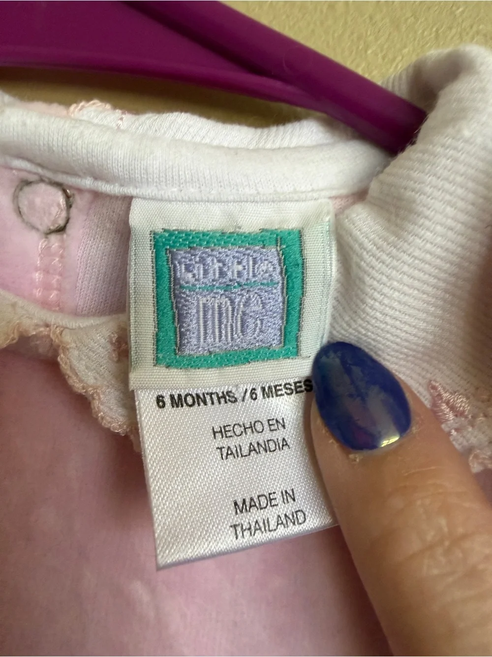 Vintage Little Me Pink Velour Baby Romper | size 6 months